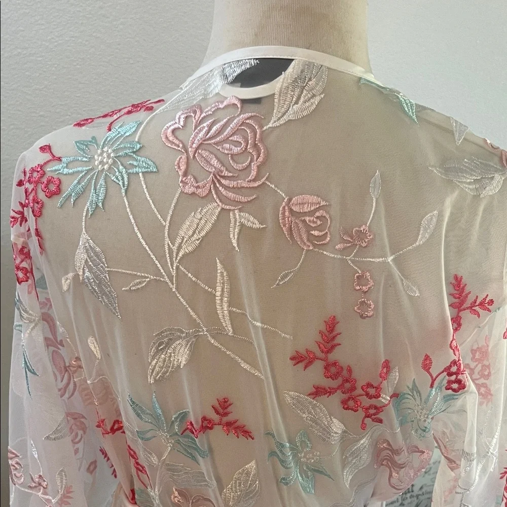 NWOT International Concepts Sheer Floral Robe - Picture 5 of 12